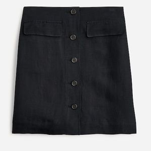 🎁 NWT J Crew Button Front Linen Curpo Skirt